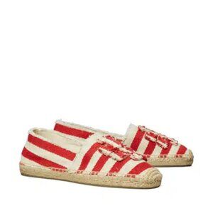 NIB Tory Burch Fray Stripe Espadrille Flats 7